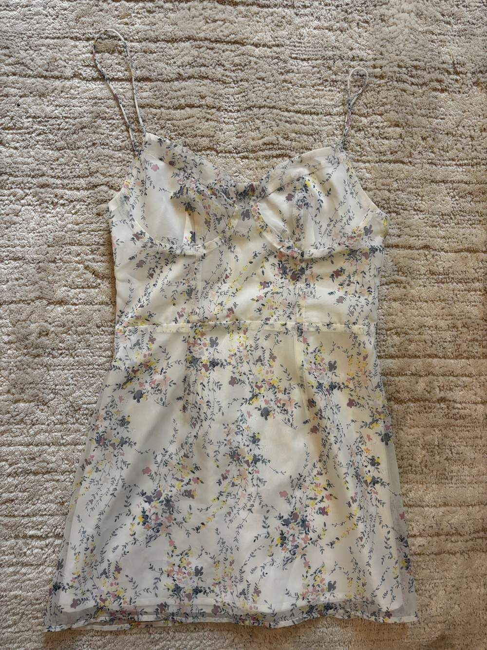 Superdown Floral Print Satin Slip Dress Size S
